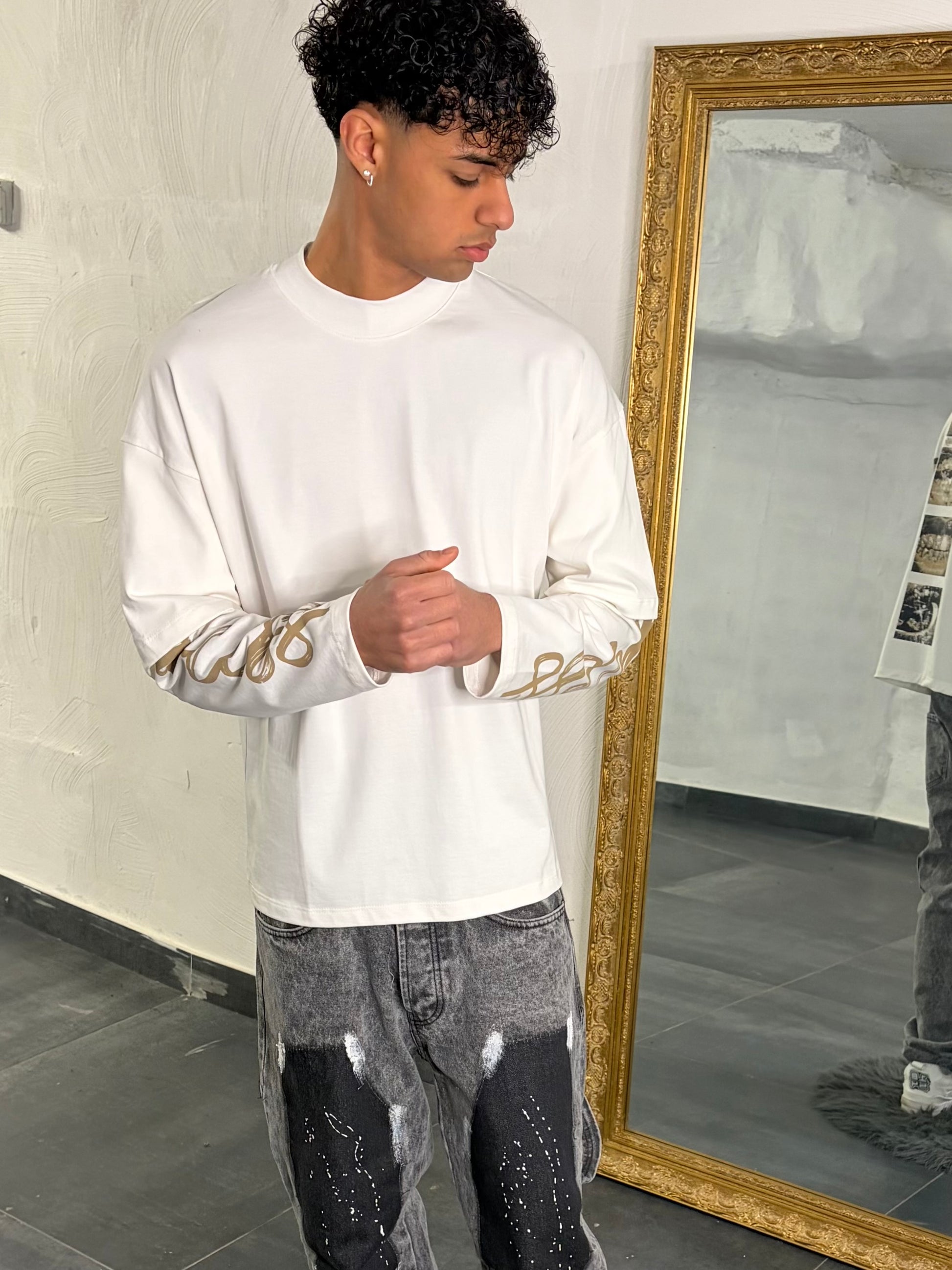 Longsleeve bianca gold