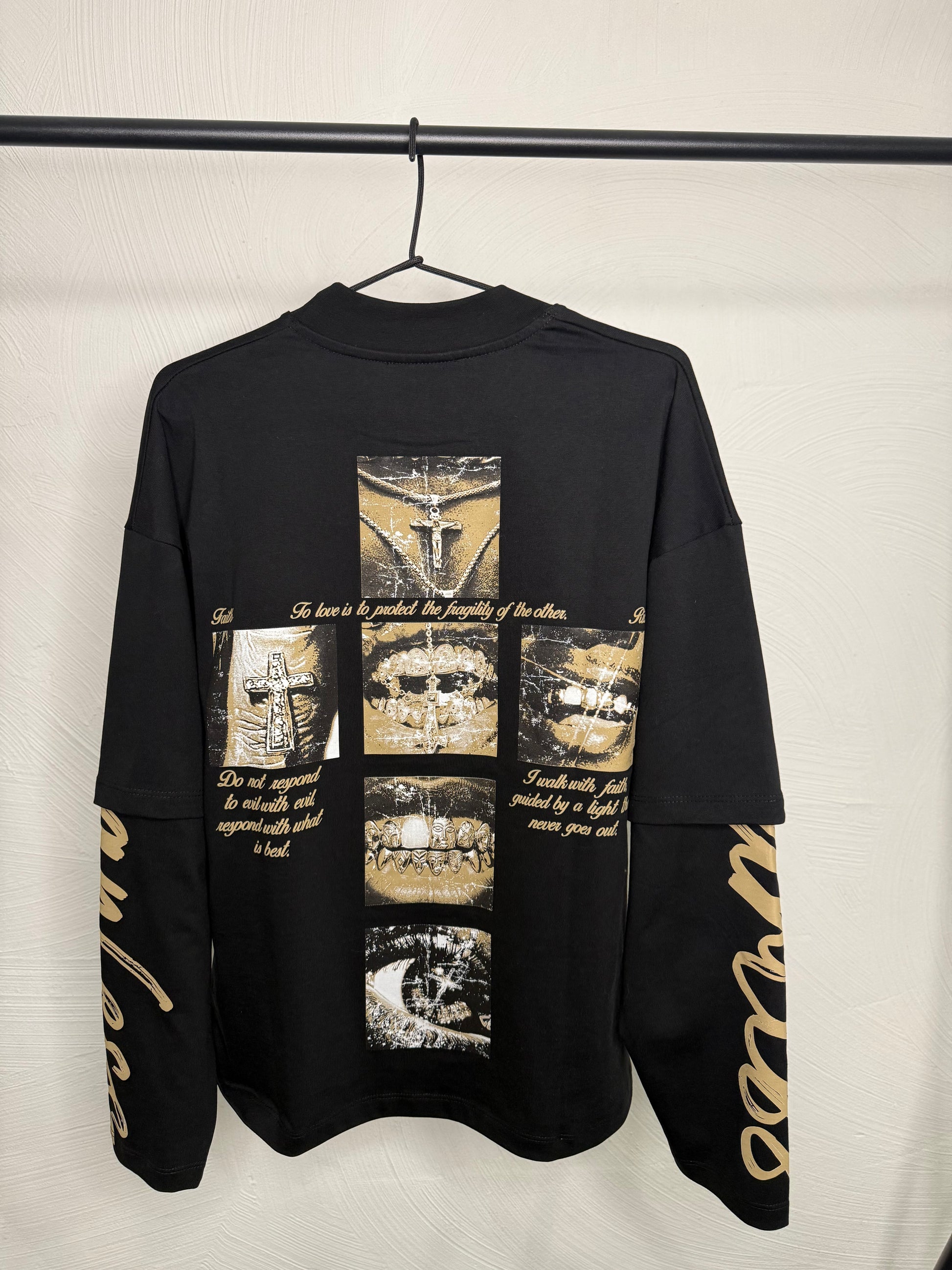 Longsleeve nera gold