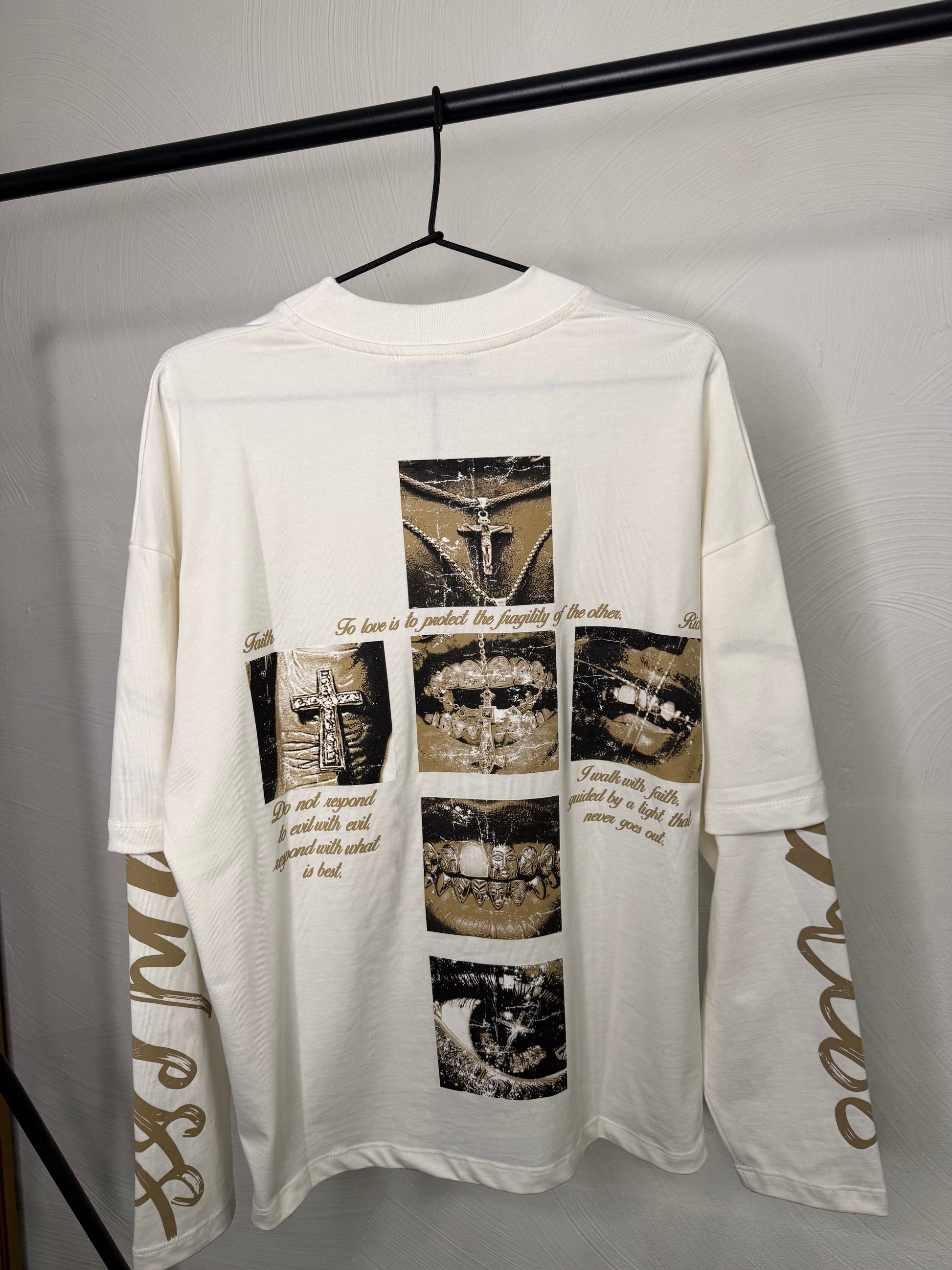 Longsleeve bianca gold