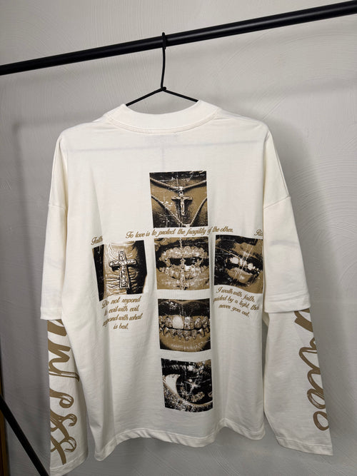 Longsleeve bianca gold